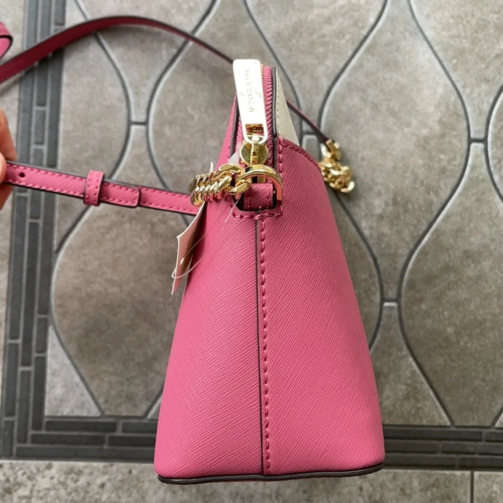Michael Kors Jet Set Travel Medium Dome Crossbody Rosewood Leather